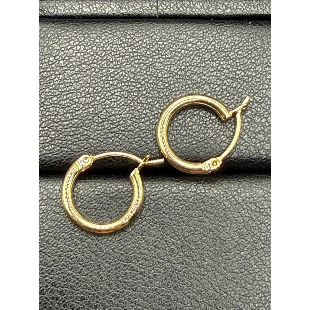 EUC 13mm Gold Sterling Silver Hoop Earrings J16